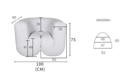 Fotel tapicerowany do salonu- niebieski melanż- Nua