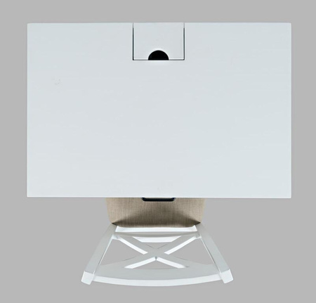 Biały sekretarzyk rustykalny z portem USB