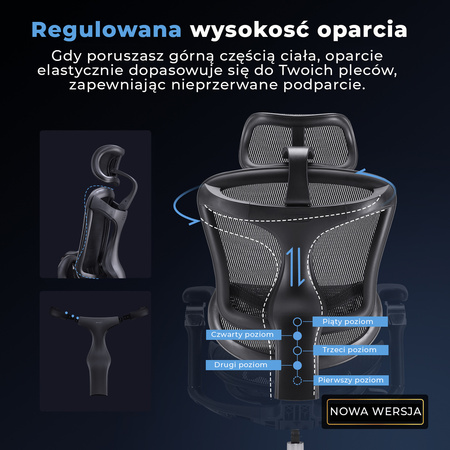 Fotel biurowy na kółkach ergonomiczny ANGEL  kosmO