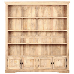 Duży regał kolonialny na książki 180x35x195 cm – naturalne drewno mango