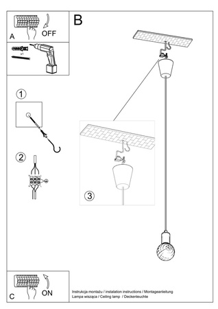 Lampa wisząca DIEGO 1 czarna