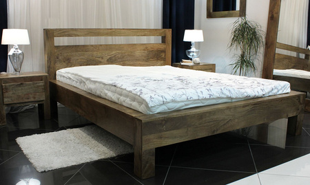 Łóżko drewniane mango 180x200 cm toffi– styl nowoczesny