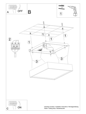 Lampa wisząca PASTELO 3P beton