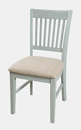 Krzesło tapicerowane szaromiętowe – styl prowansalski, drewno sosnowe