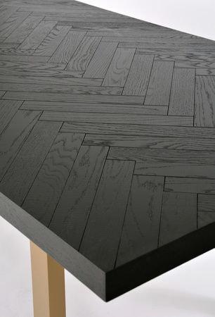 Duży czarny stół do jadalni z drewna- 200x100 cm