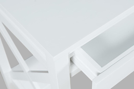 Biały sekretarzyk rustykalny z portem USB