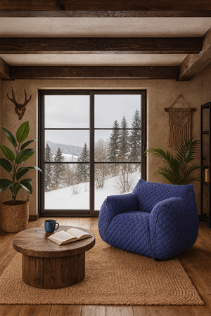 Fotel wypoczynkowy chabrowy- Nua