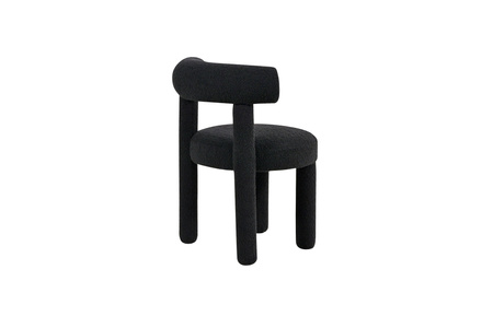 Leith – Czarny fotel tapicerowany z tkaniny boucle w stylu nowoczesnym