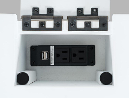 Biały sekretarzyk rustykalny z portem USB