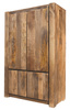 Dwudrzwiowa szafa z litego drewna mango, kolor toffi, 120x55x195 cm