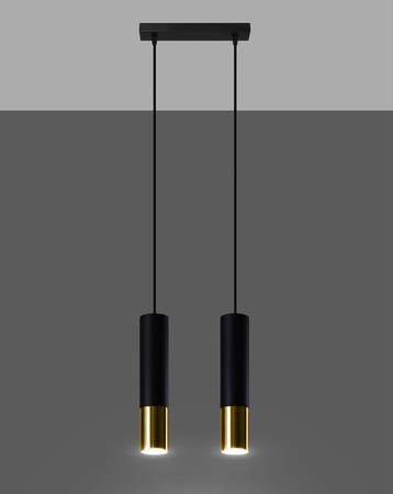 Lampa wisząca LOOPEZ 2 czarny/złoty