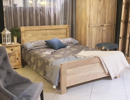 Łóżko z litego drewna mango 140x200 cm – natural- ZEN