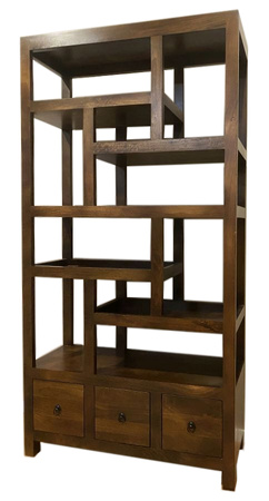 Regał retro na książki ZEN 100x35x195 cm - brąz