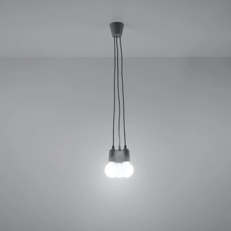 Lampa wisząca DIEGO 3 szara