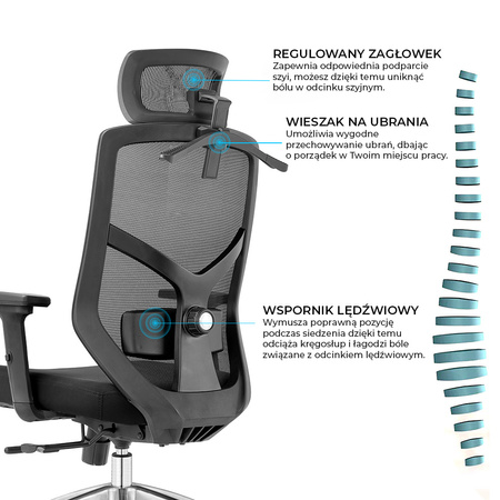 Fotel biurowy ergonomiczny Rosa niebieski ANGEL