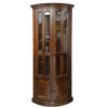 Narożna witryna z litego drewna akacji indyjskiej w kolorze ciepłego brązu