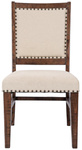 Stylowe krzesło tapicerowane w ciemnym drewnie shabby chic