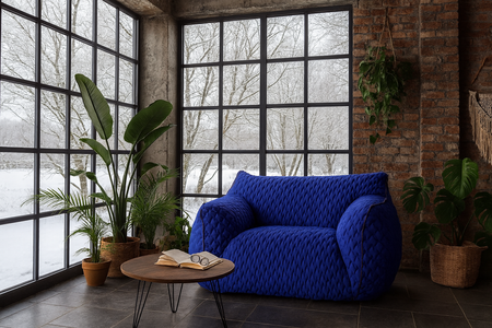 Fotel wypoczynkowy chabrowy- Nua