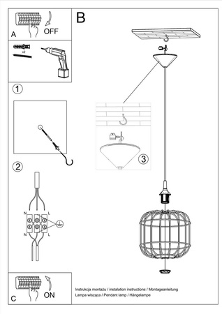 Lampa wisząca CELTA czarna