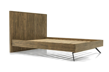 Łóżko drewniane 180 cm z wezgłowiem modern vintage