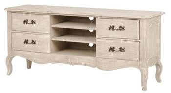 Drewniana szafka RTV styl francuski 158 cm- Venezia Bianco