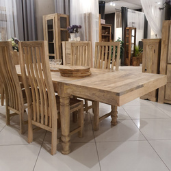 Stół do jadalni drewniany rozkładany 140–260 cm z litego mango-NATURAL