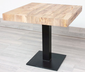 Kwadratowy stół industrialny z drewna mango 80x80 cm