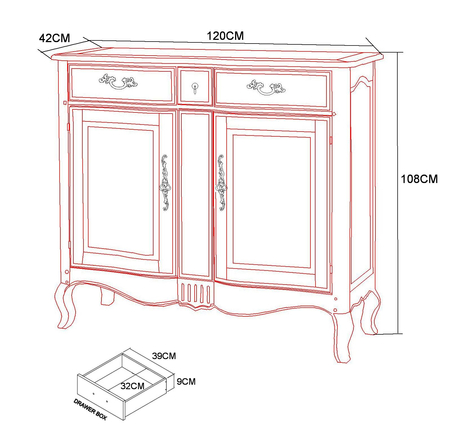 Komoda z szufladami 120 cmm- Venezia Bianco