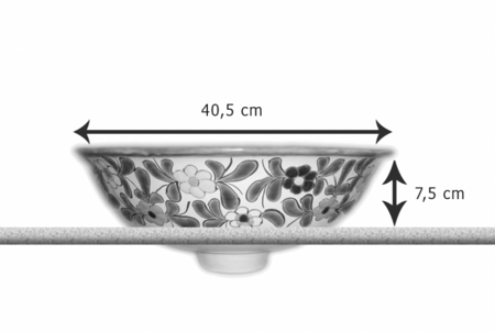 Meksyjańska umywalka ceramiczna - pełna 