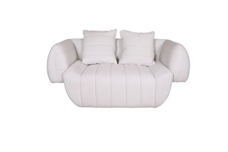 Nowoczesna tapicerowana sofa w kolorze białym- Nua