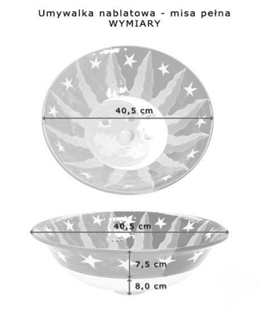 Umywalka ceramiczna Kalia- nablatowa pełna